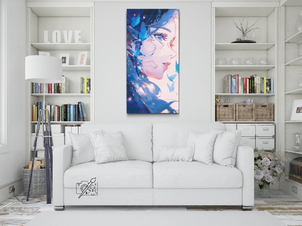 Gario Diamantové maľovanie Motýlia žena Rozmery: 40 x 80 cm, Rámovanie: S vnútorným rámom, Diamanty: Štvorcové