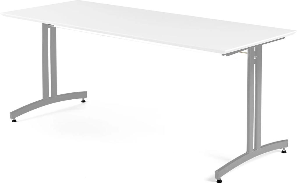Jedálenský stôl Sanna, Š 1800 x H 700 x V 720 mm, biela / sivá