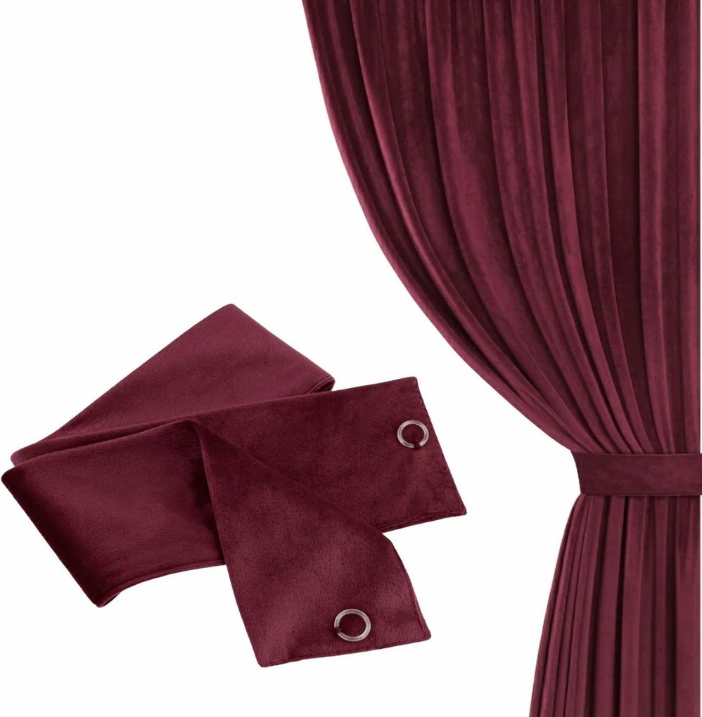 Velúrová šerpa SOFT VELVET bordová 8x140 cm