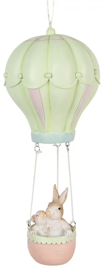 Závesná dekorácia králiky v balóne - Ø 14*34 cm