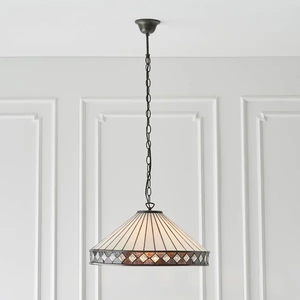 Endon 64147 - Závesný luster na reťazi Tiffany FARGO 1xE27/60W/230V priemer 50 cm