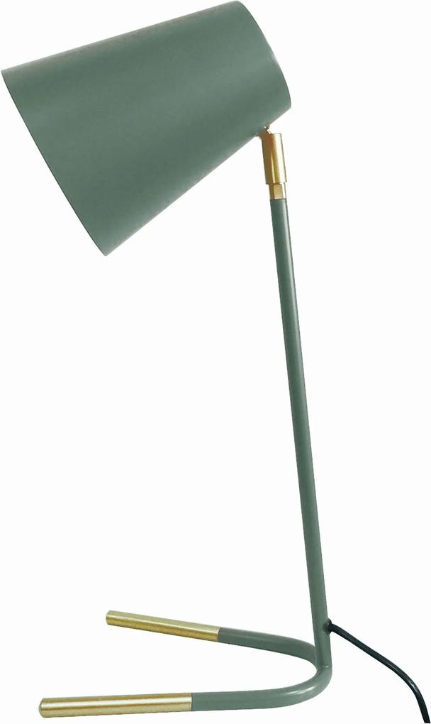 LEITMOTIV Stolná zeleno zlatá lampa Noble