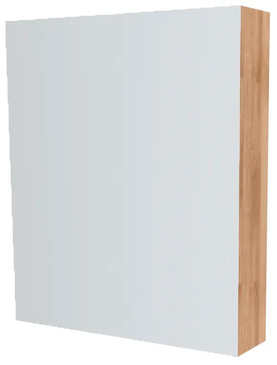 Mereo, Mereo Kúpeľňová zrkadlová skrinka 60 cm, galerka, 1x dvierka ľavá, Multidecor, Dub Riviera mountain, MER-CN798G61DMON