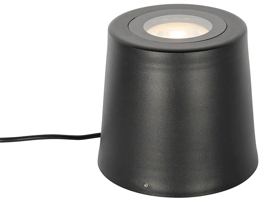 Moderné záhradné bodové svetlo čierne okrúhle IP65 AR111 - Lennard