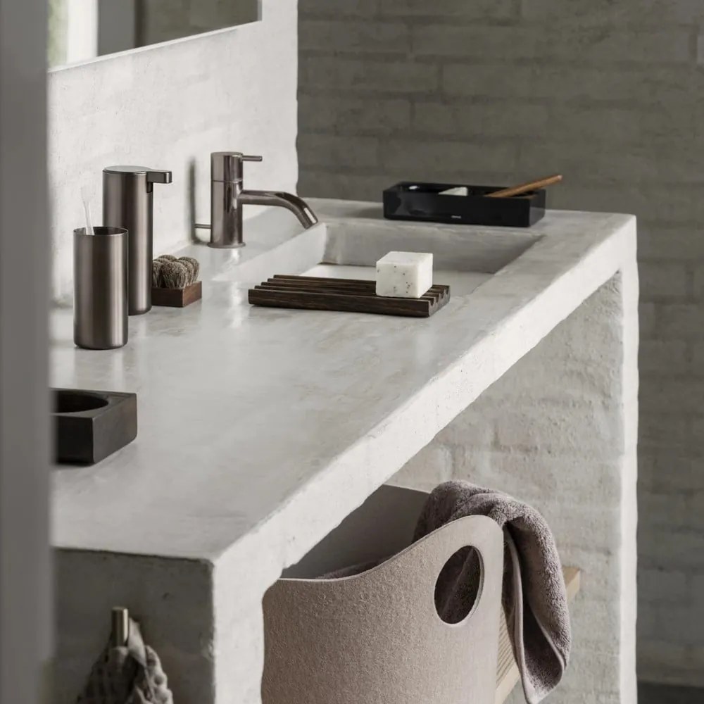 Tmavohnedý téglik na zubné kefky z nerezovej ocele MODO – Blomus