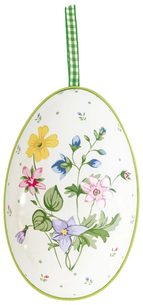 GREEN GATE Plechové veľkonočné vajíčka Karolina White – set 2 ks