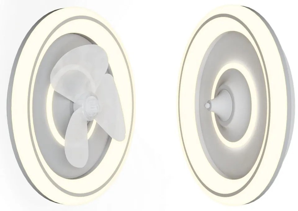 Biele LED stropné svietidlo na diaľkové ovládanie/s ventilátorom Alan – SULION