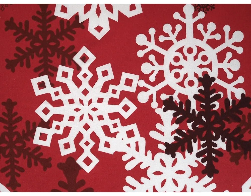 B.E.S. Petrovice Flanelové obliečky Červená zimná rozprávka, 140 x 200 cm, 70 x 90 cm