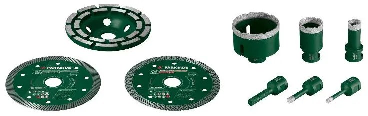 Parkside® Kufrík s náradím na obklady a dlažbu, 9-dielna súprava (100395730)