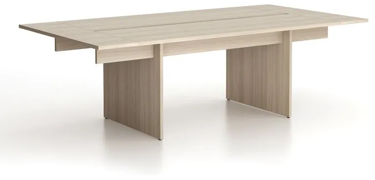 Stôl jednací SOLID + 2x prísed, 2400 x 1250 x 743 mm, dub prírodný