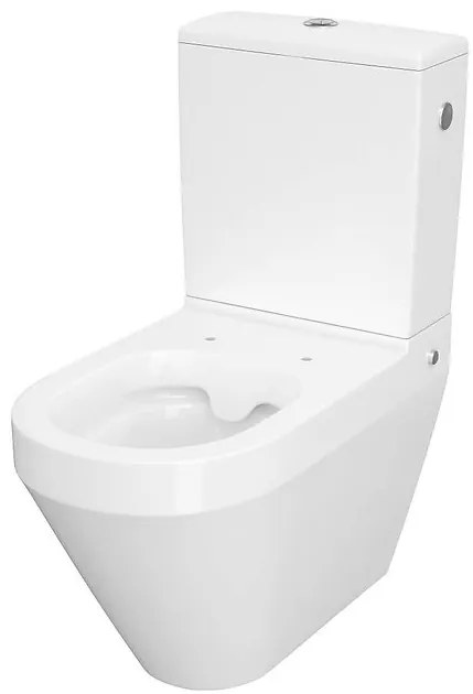 Cersanit Crea Clean On, oválna kombi misa vrátane Slim sedátka z duroplastu, biela, K114-023