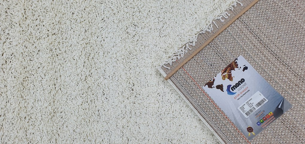 Mono Carpet, Kusový koberec Efor Shaggy 2137 Cream, 160x230, biela, obývacia izba