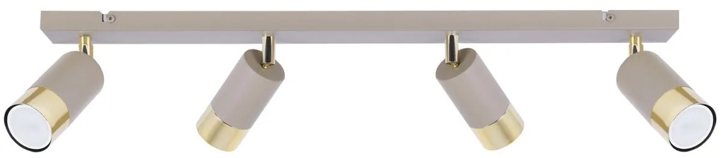 Bodové svietidlo Hugo, 4x béžové/zlaté kovové tienidlo, (možnosť polohovania)