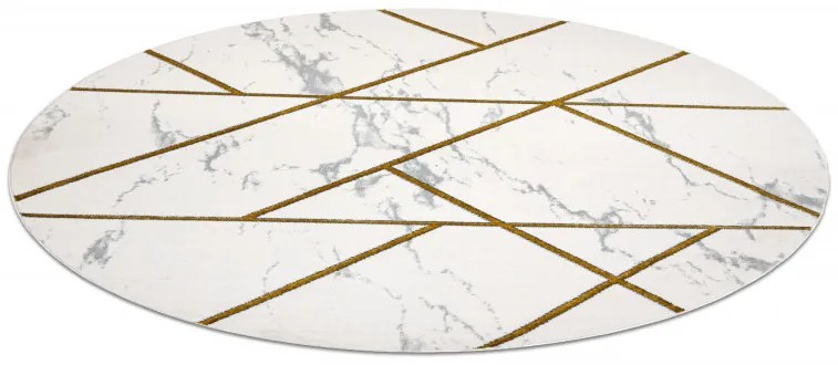 Kusový koberec Emerald geometric 1012 cream and gold kruh, 160x160 (priemer) kruh, biela, obývacia izba, Dywany Łuszczów
