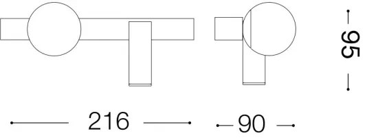 Ideal Lux - LED Nástenné svietidlo PING PONG 2xLED/3W/230V CRI 90 mosadz