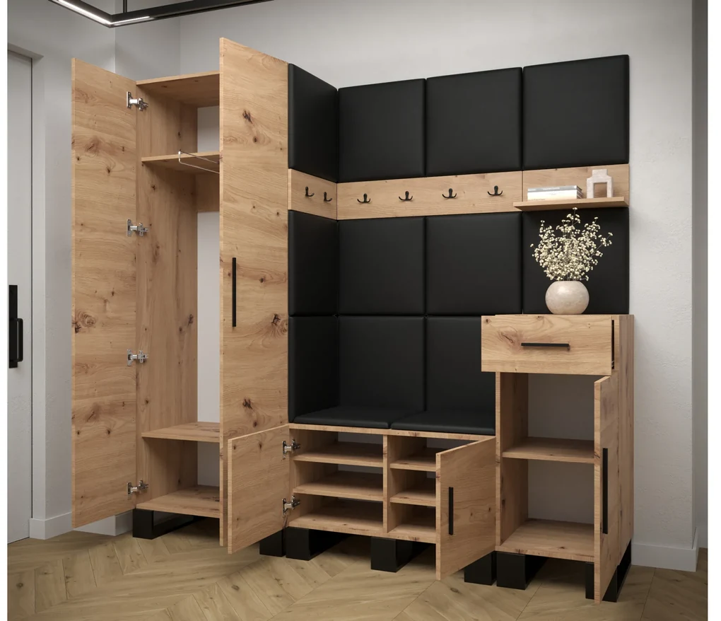 Predsieňová zostava Amanda 1 (dub artisan + zelená). Vlastná spoľahlivá doprava až k Vám domov. 1085863