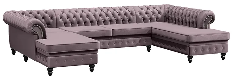 PROXIMA.store - Luxusná sedačka CHESTERFIELD LONG U FARBA NÔH: čierna, DRUH LÁTKY: TORRE - 17, FARBA OZDOBNÝCH ŠPENDLÍKOV: barok