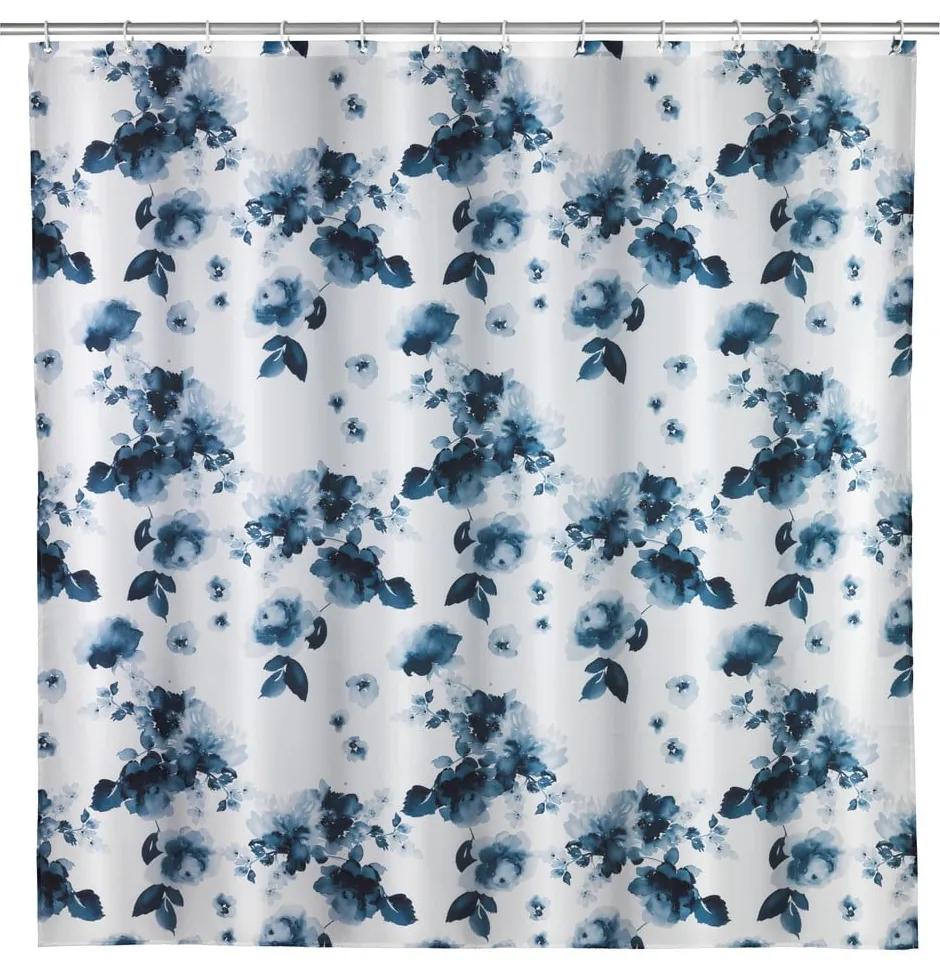 Sprchový záves s protiplesňovým povrchom Wenko Rose Bleu, 200 x 180 cm