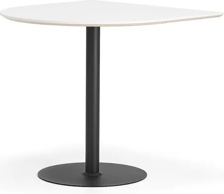 Barový stôl METRIC, polovičný ovál, 1000x1000x900 mm, čierna/biela