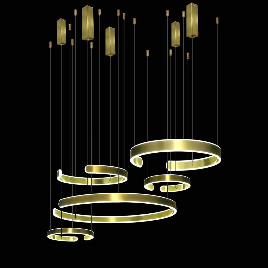 Kruhová závesná LED lampa 326W - zlatá