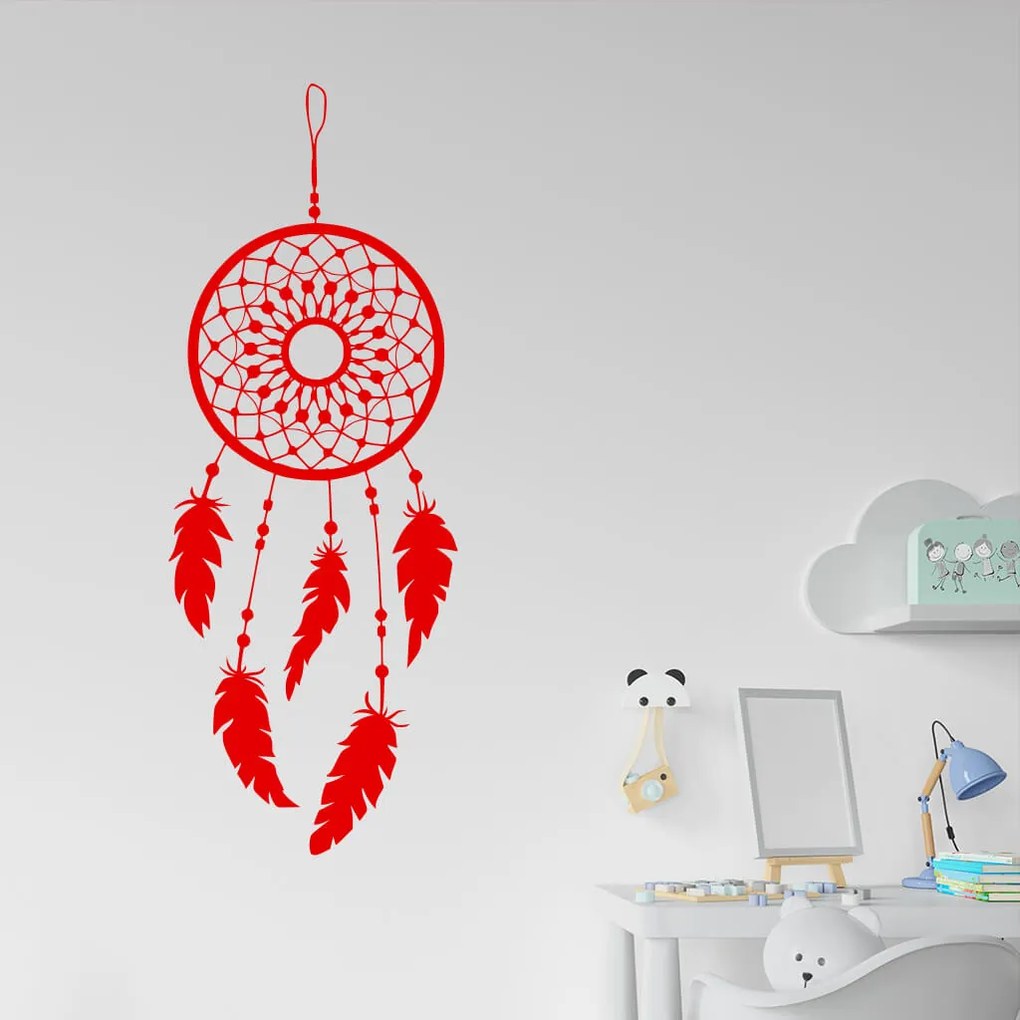 Veselá Stena Samolepka Lapač snov ornament Farba: růžová, Veľkosť: 100 x 37 cm