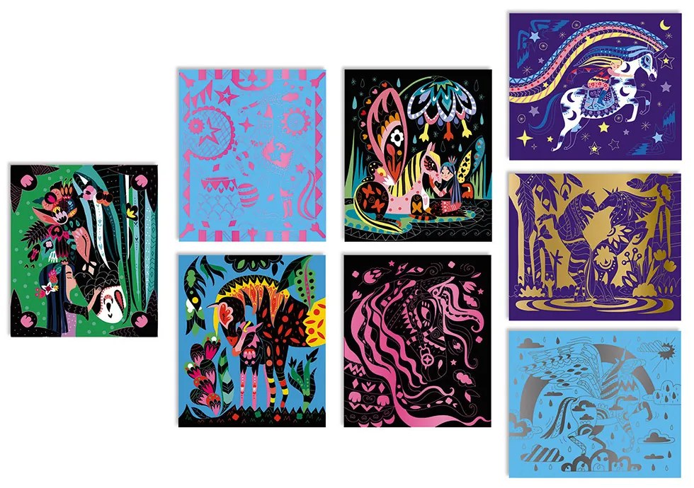 Atelier Maxi - vyškrabovacie obrázky kone a jednorožce