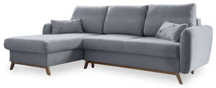 Svetlosivá rozkladacia rohová pohovka Miuform Scandic Lagom, ľavý roh