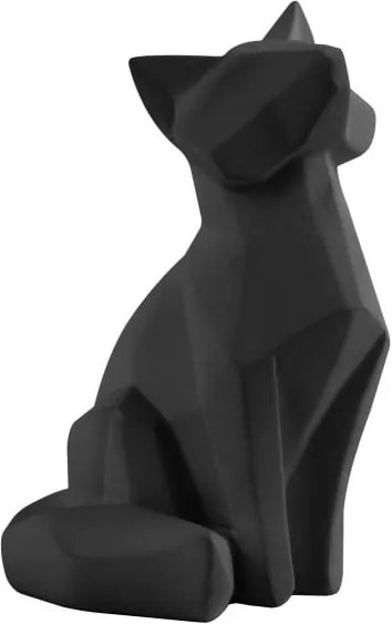 Matne čierna soška PT LIVING Origami Fox, výška 15 cm