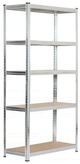 Kovový regál 90x40x180 cm strieborný