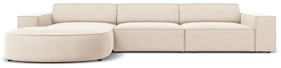 Béžová zamatová rohová pohovka (ľavý roh) Jodie - Micadoni Home