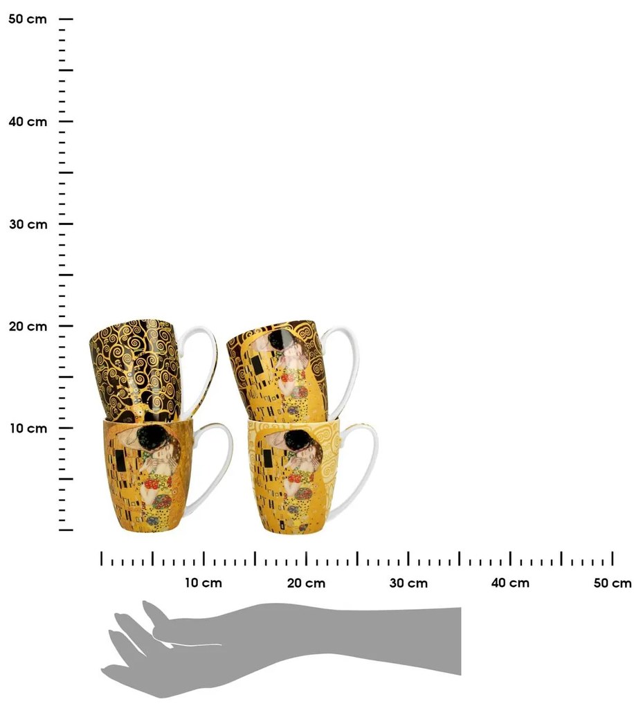 Porcelánový hrnček Klimt 350 ml sada 4ks