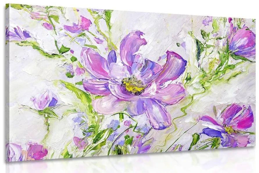 Obraz maľované kvety leta - 90x60