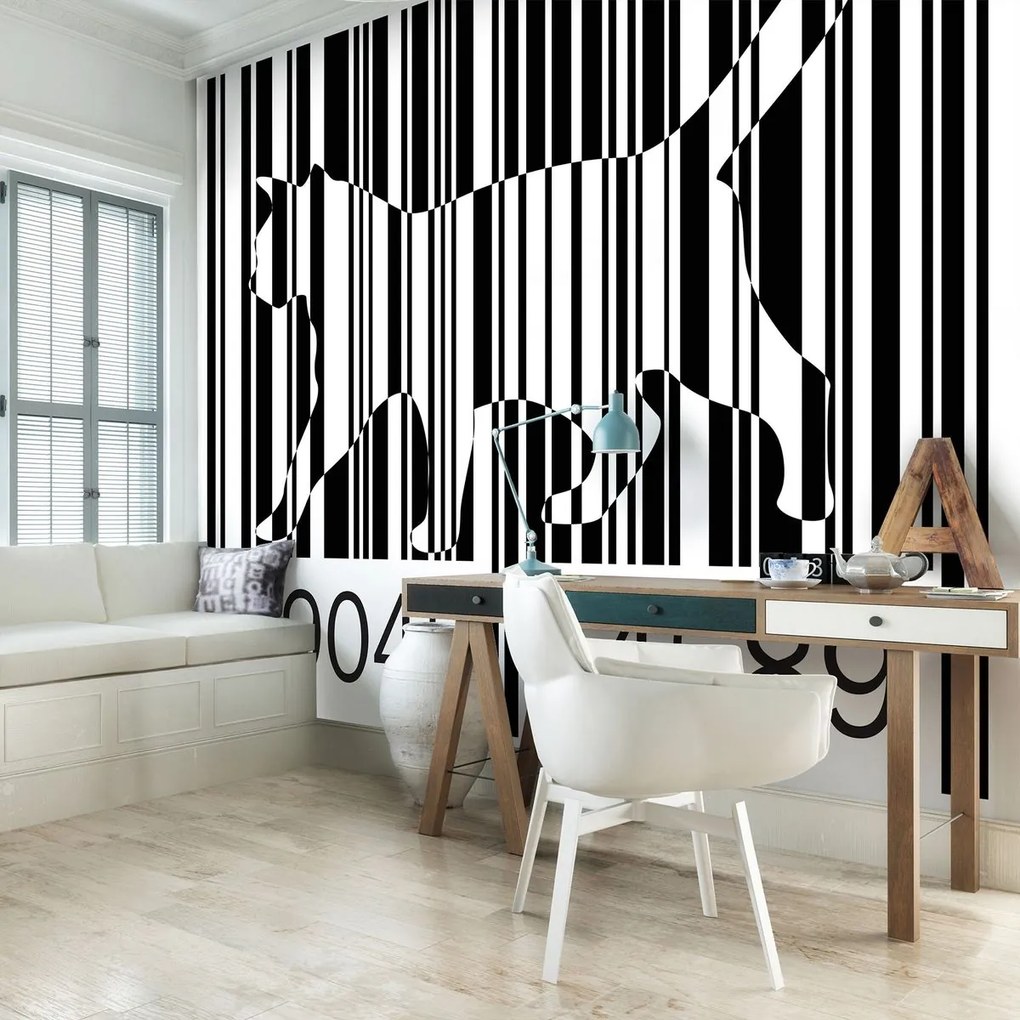 Fototapeta - Čiarový kód - mačka (152,5x104 cm)