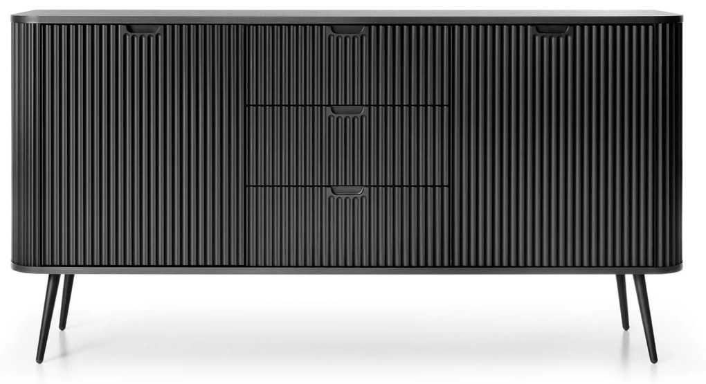 KOMODA BELLISSA ČIERNA + ČIERNE NOŽIČKY 168 cm