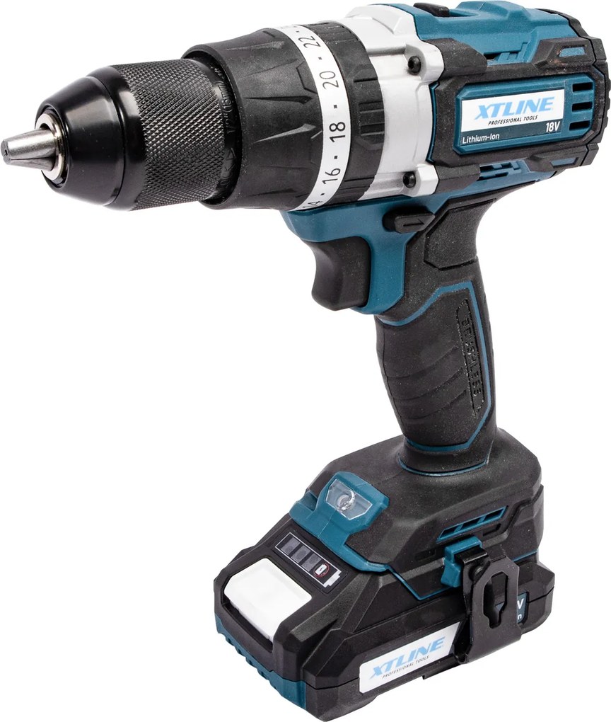 XTline XT-Power XT102861 Akumulátorová vŕtačka s príklepom BRUSHLESS 18 V, 2x 2,0 Ah