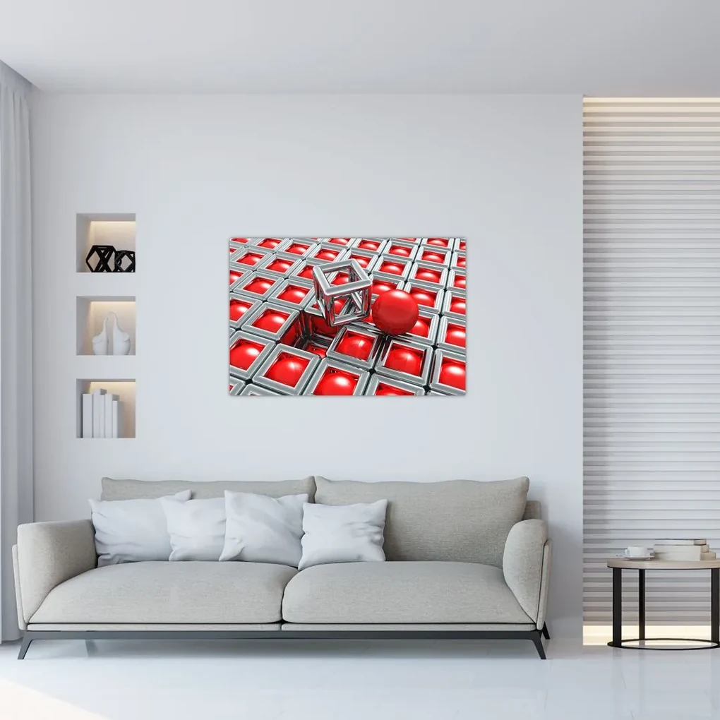 Obraz - 3D metalická abstrakcia (90x60 cm)