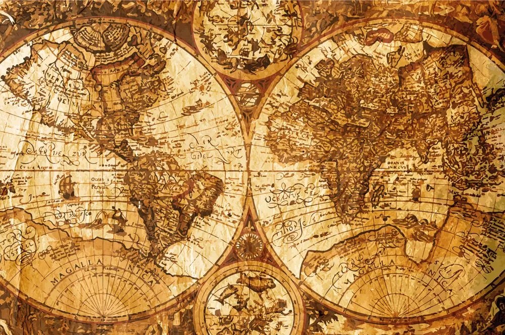 Tapeta stará mapa sveta