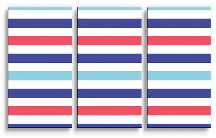 Sablio Obraz - 3-dílný Farebné veselé pruhy - 120x80 cm