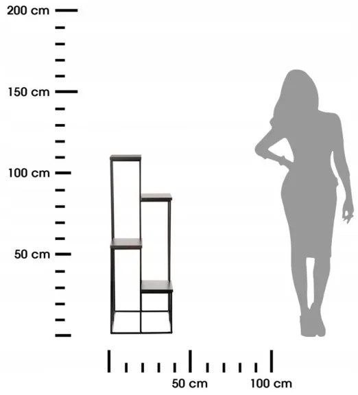 Stojan na kvety KASKADA 110x40 čierna