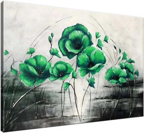 Ručne maľovaný obraz Zelené Vlčie maky 100x70cm RM2451A_1Z