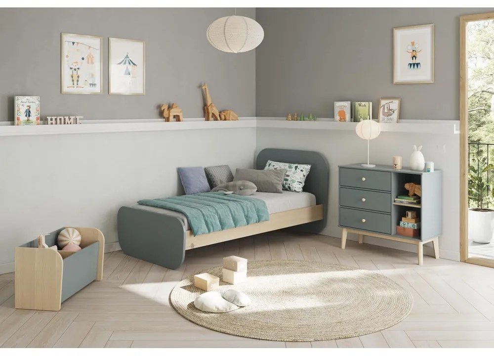 Detská komoda sivozelená 90x81x40 cm Esteban – Marckeric