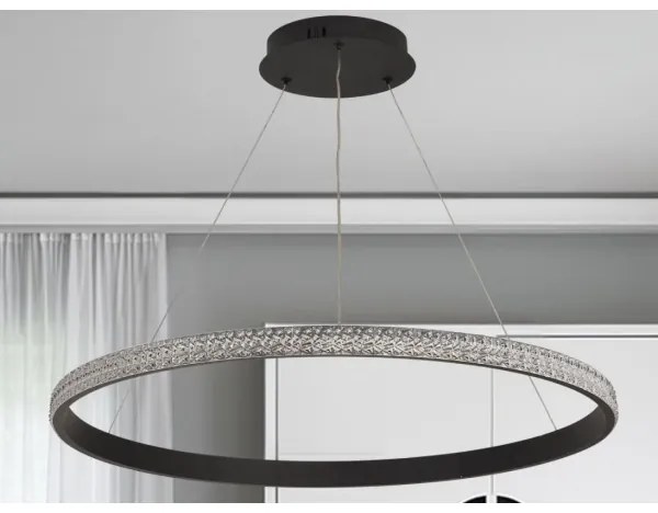 LED Stmievateľný luster na lanku LED/55W/230V 3000-6500K + diaľkové ovládanie