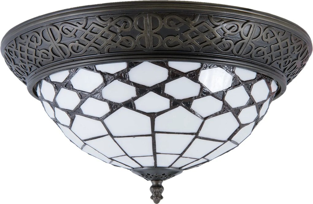 Stropné svietidlo Tiffany Roof - Ø 38 * 19 cm / E14 / Max. 2x40 Watt