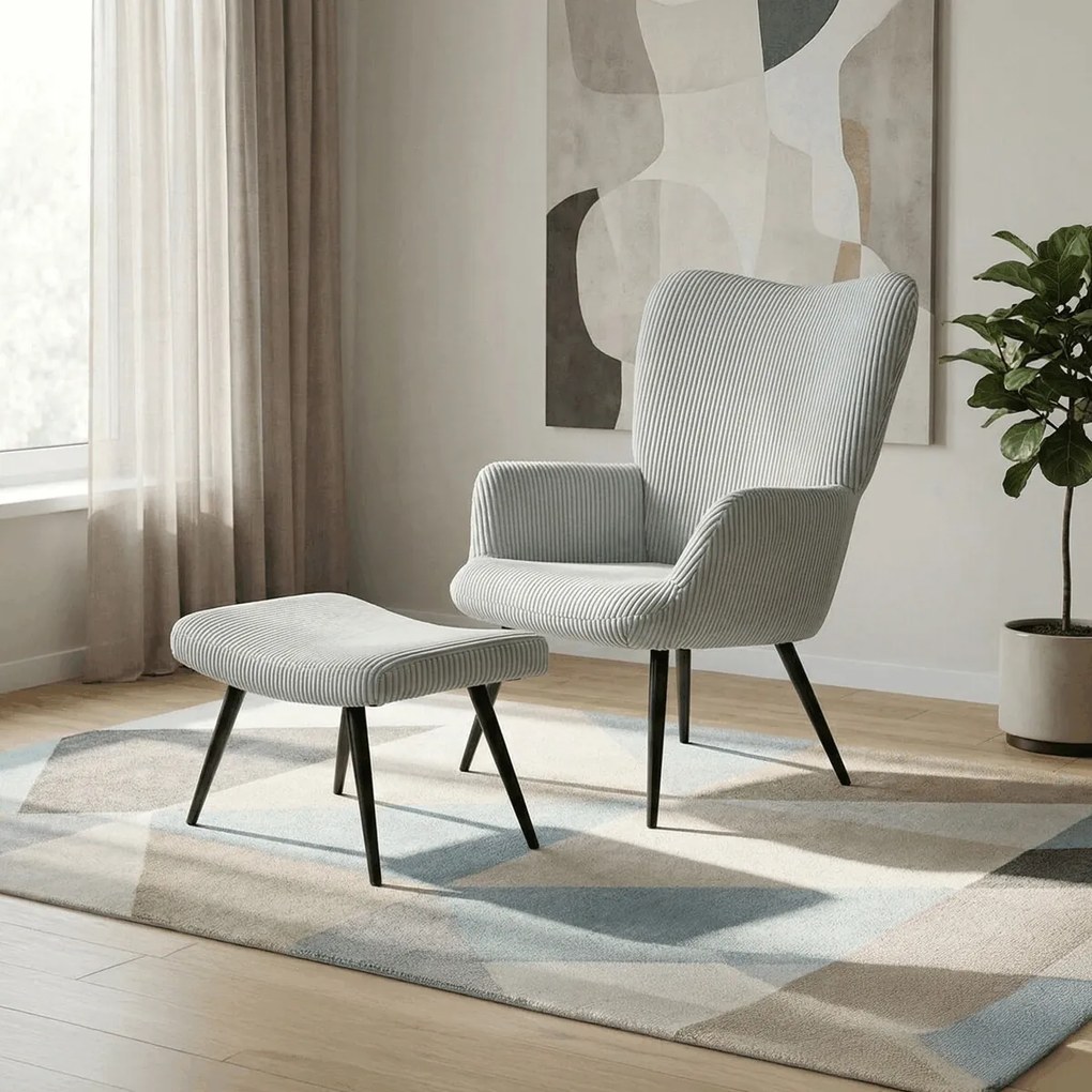 Autronic BONTEC Relaxačné kreslo, modrá, menčestrová látka, AK-L7285 BLUE6 Farba: Modrá