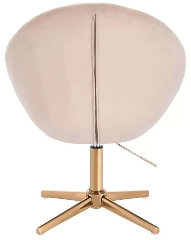 LuxuryForm DESIGN Kreslo VERA VELUR na zlatom kríži - latte