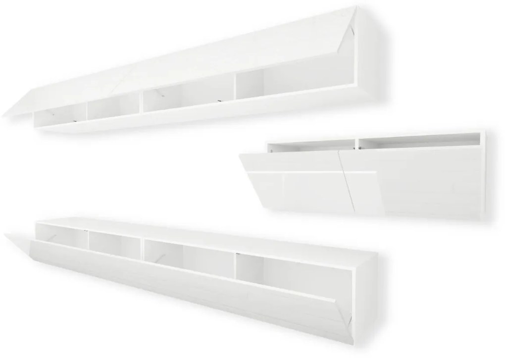 OBÝVACIA STENA ELEGANTE V BIELY LESK LED