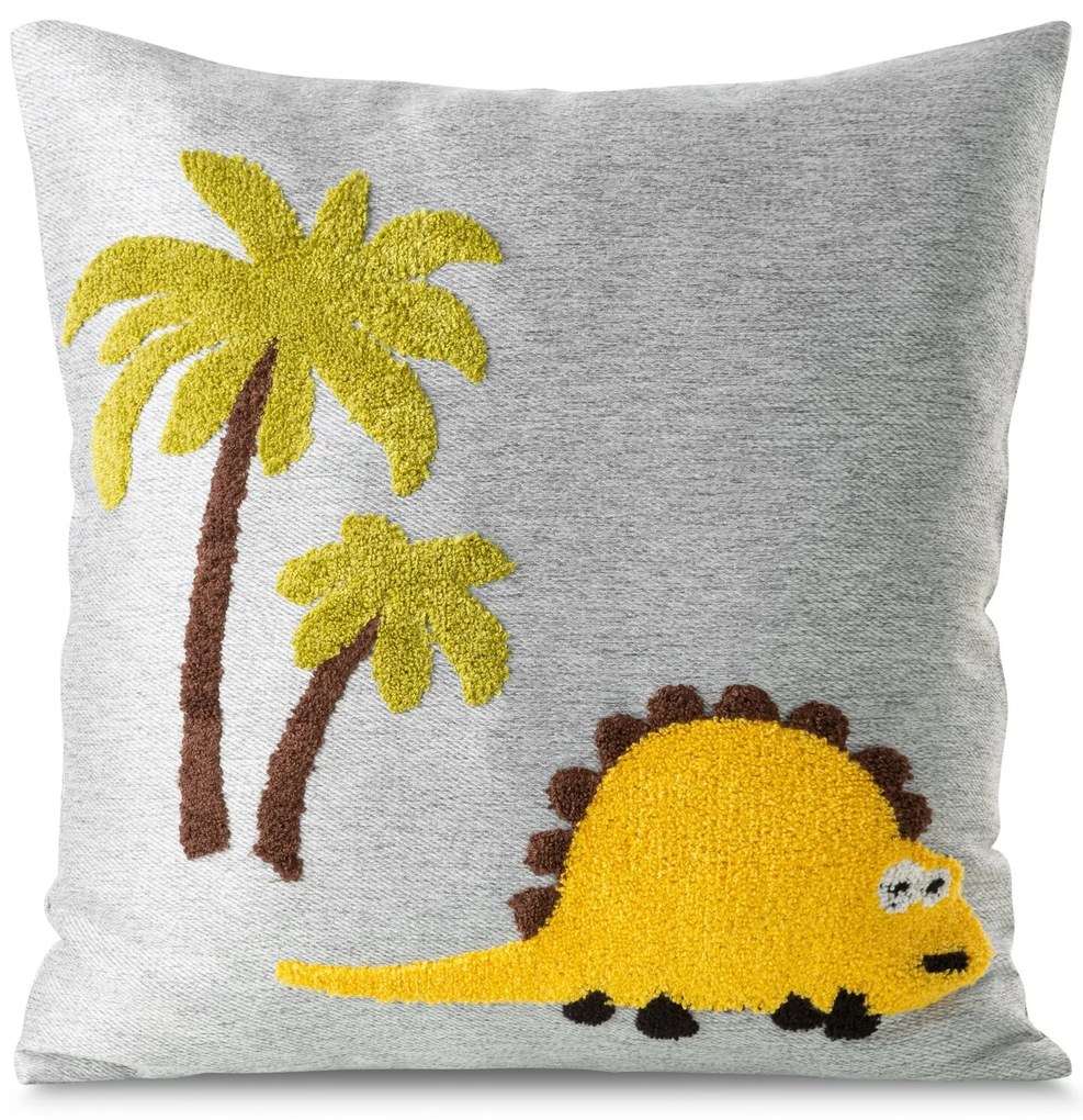 DETSKÁ DEKORAČNÁ OBLIEČKA NA VANKÚŠ DINO1 45X45 CM VZOROVANÁ