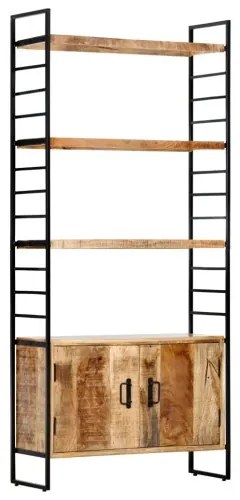 vidaXL 4-poschodová knižnica 80x30x180 cm surový mangovníkový masív-