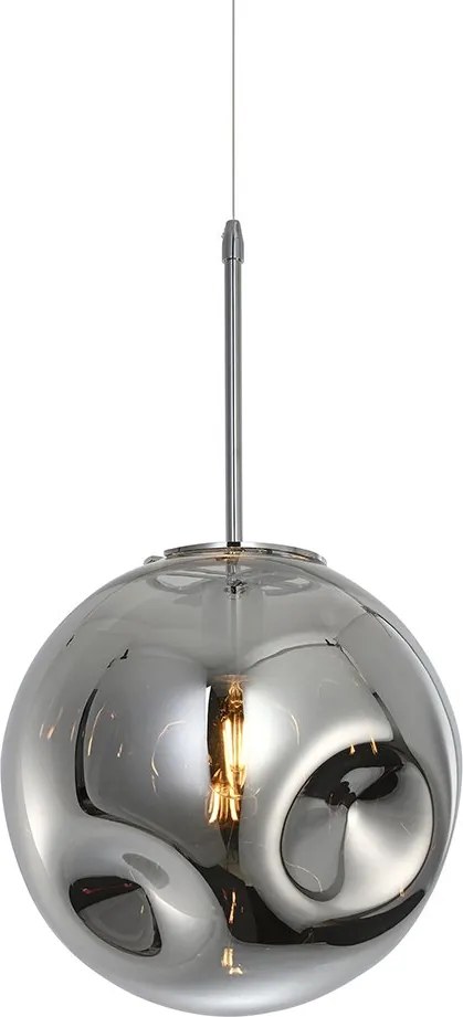 Sada 2 ks: Závesná sklenená lampa Blown Chrome 30 cm