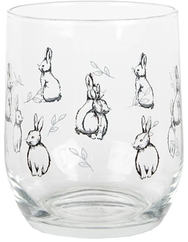 Pohárik na vodu s králikmi - Ø 8*9 cm / 300 ml